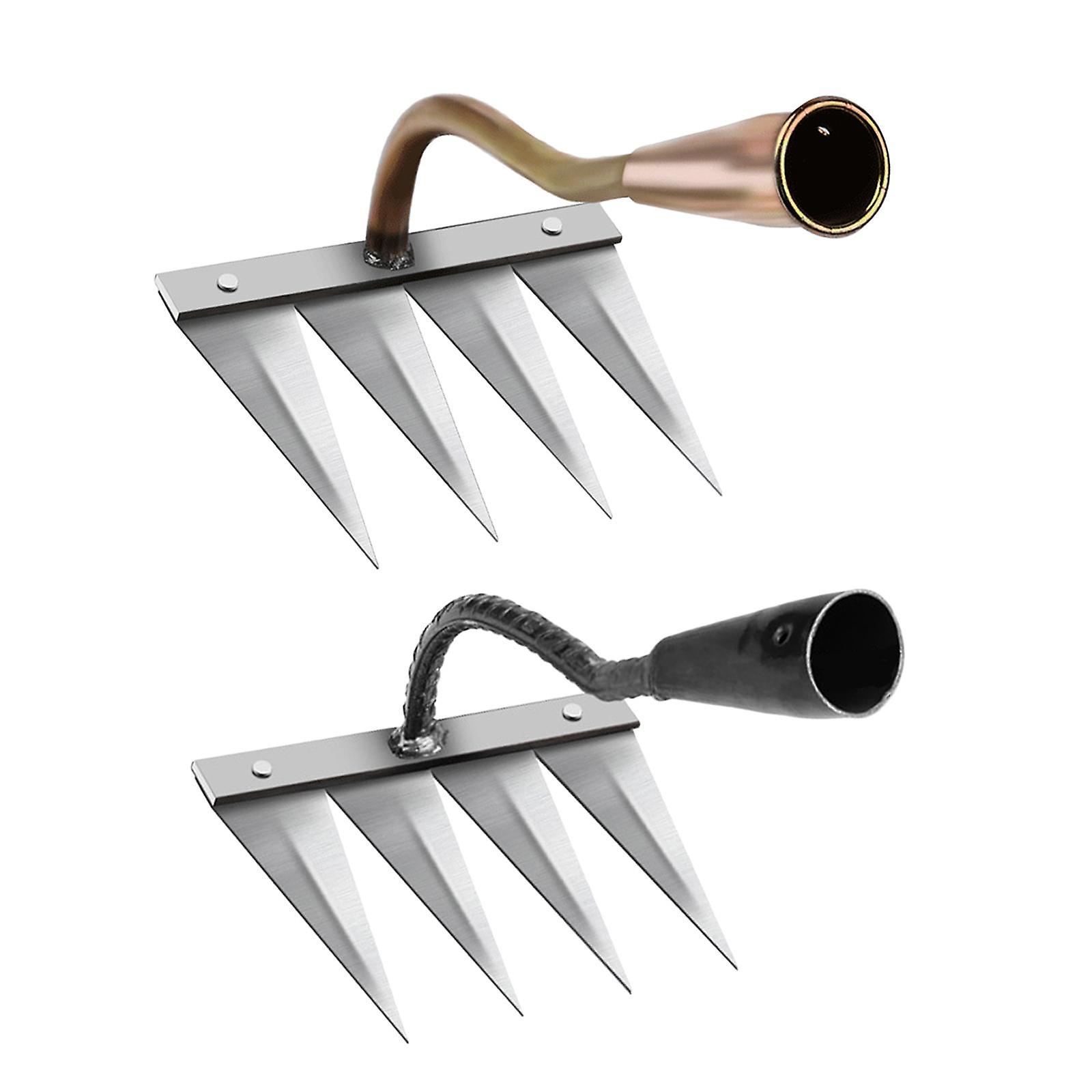 2Pcs Gemüsegartenhacke Unverzichtbare Gartengeräte 4 Zähne Messing 4 Zähne