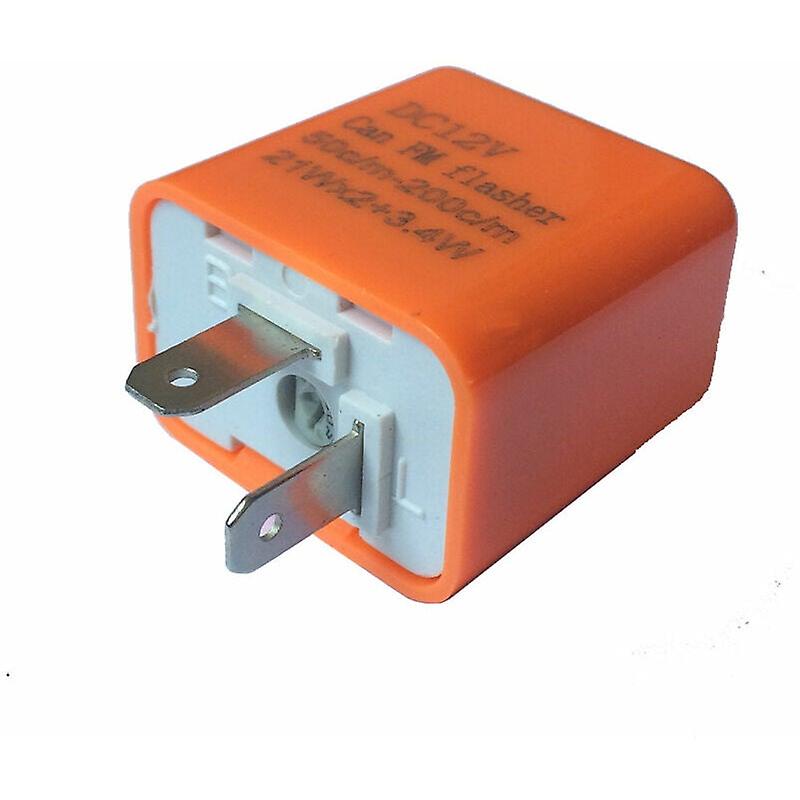 12V 2 Pin Adjustable Speed ​​LED Indicator Blinker Blinker Light Relay Resistor Fix Hyper Control Flash For Motorcycle Orange Color, 2pcs