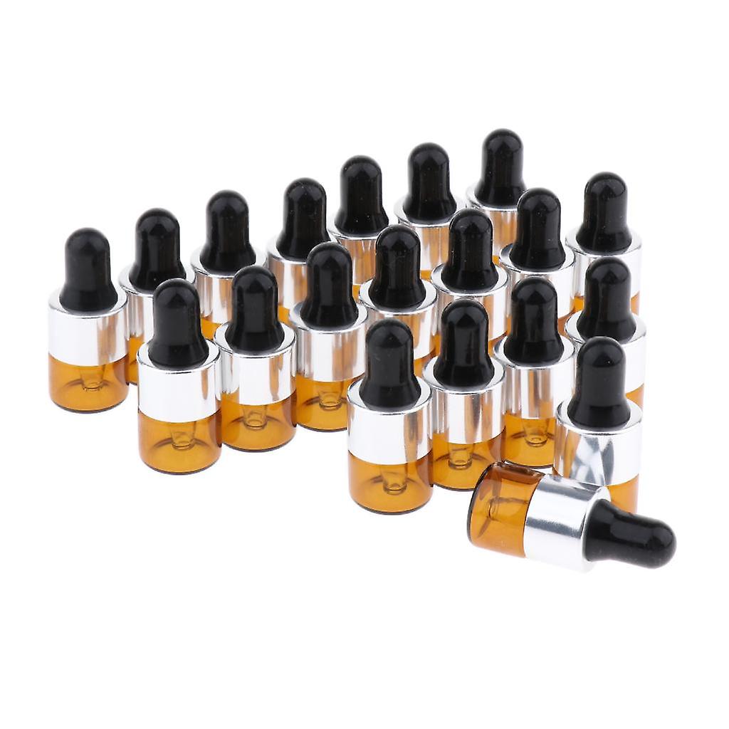 20pcs Mini Refillable Glass Plastic Dropper Bottle for Essential Oils 1ML