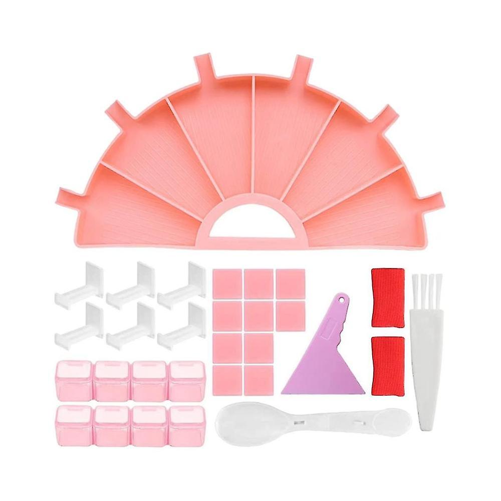 Accessory Tray Manager Kit, 6-grid Palette Of 5d Storage Kit (pink)
