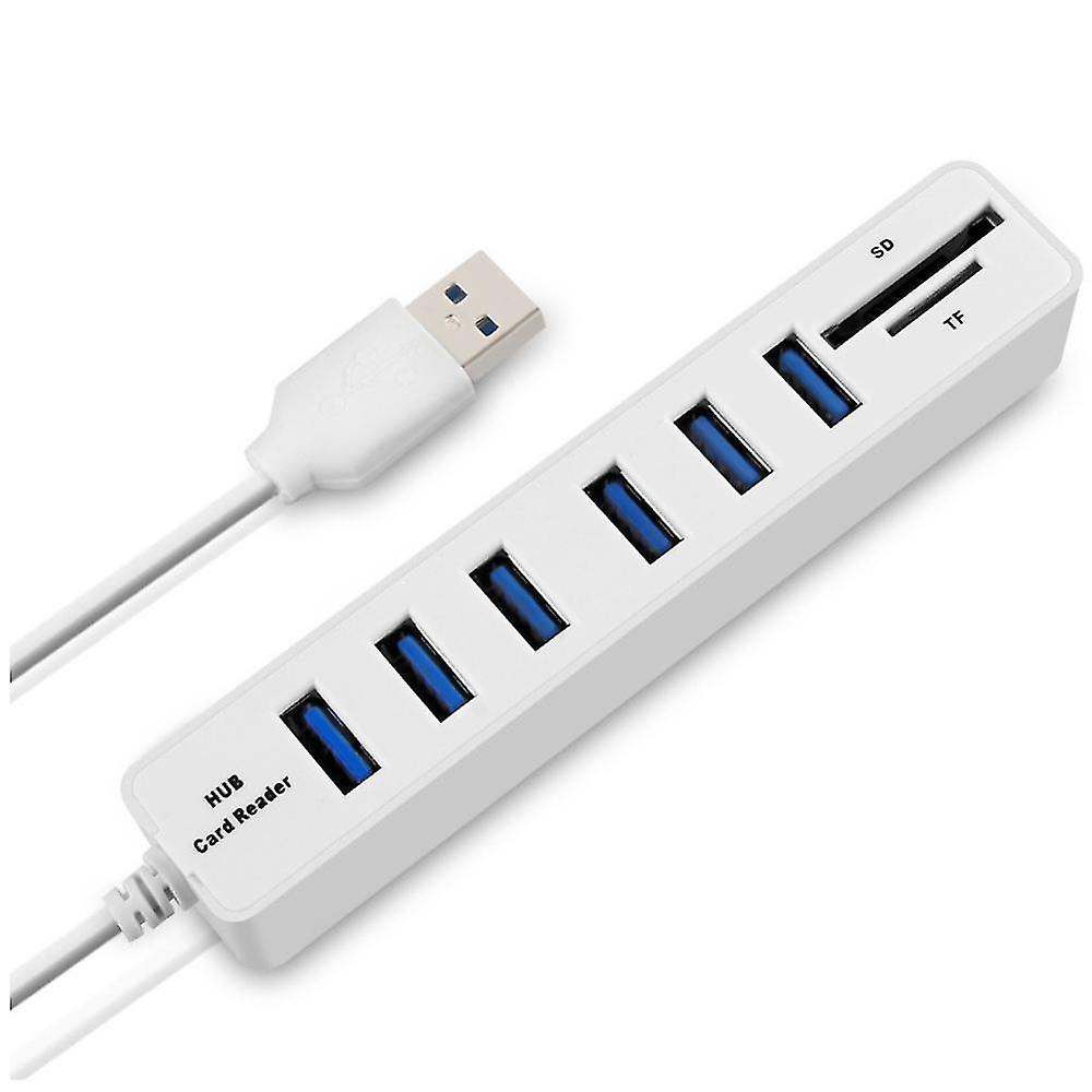 Usb Hub 6 Port Expander Adapter Usb 2.0 Hub Multi Usb Splitter 2.0 Hub Usb-hub Sd/tf Card Reader Fo