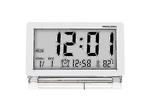 Digital Travel Alarm Clock,foldable Lcd Display Clock With Calendar Temperature Snooze Function