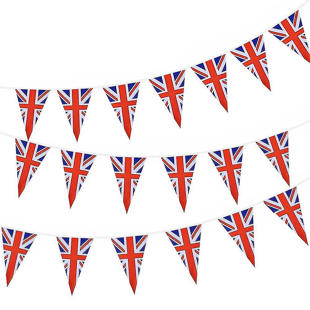 Union Jack Bunting 30 stk vimpler dekor for kong Charles III kroning, britisk bunting flagg for British National Day Street Party