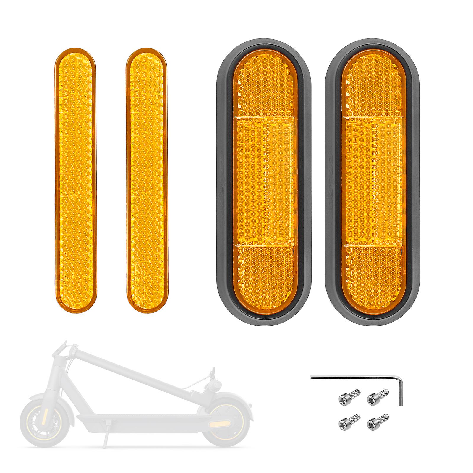Set Of 4 Electric Scooter Wheel Hubs Cap Fork Reflective Strips