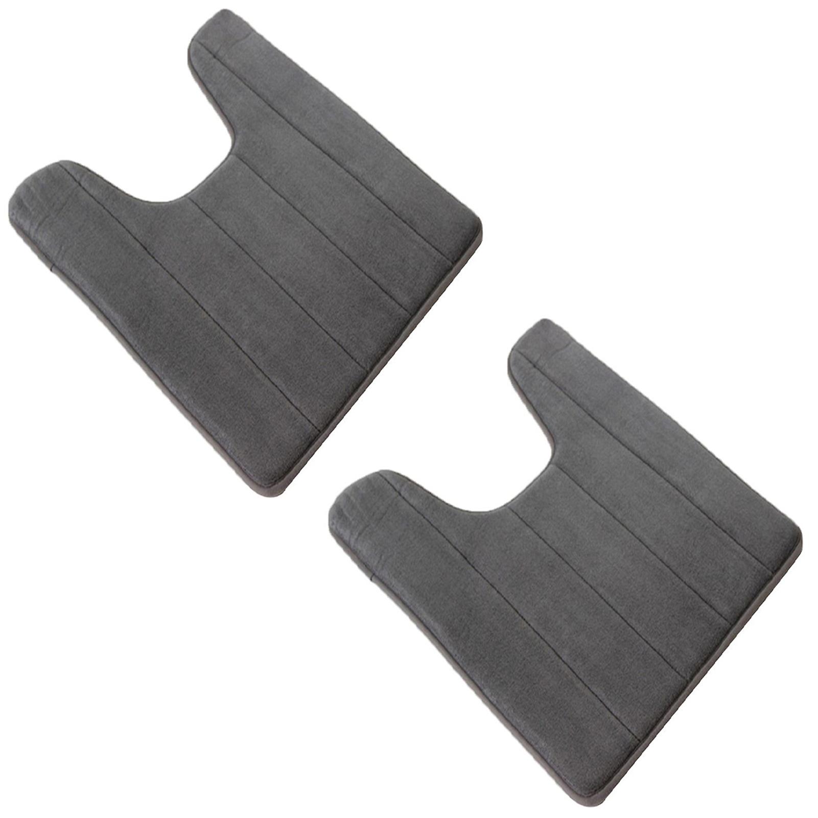 2pcs Foam U-type Toilet Mat Clean Quick Dry Bath Mats