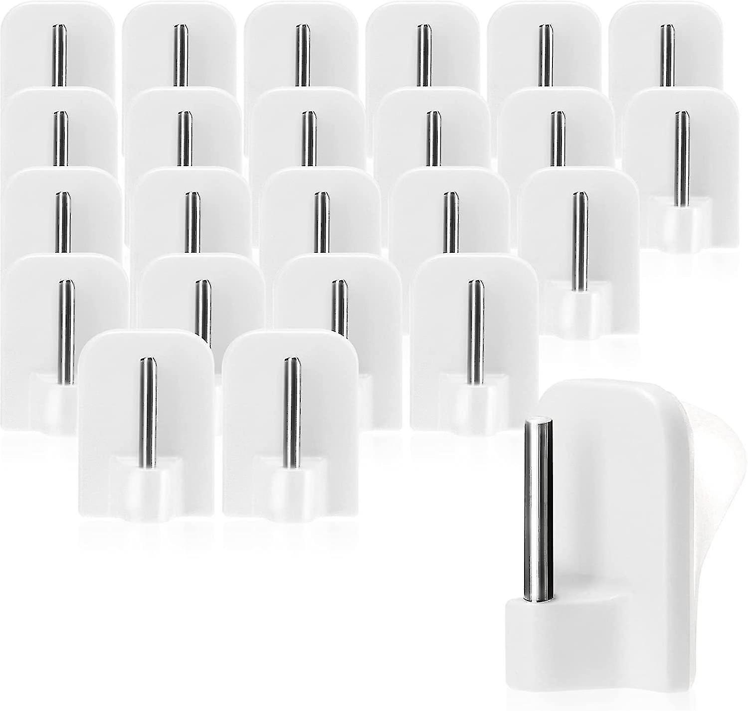 24x Self-adhesive Curtain Hooks For Curtain Rods, Vitragestangen - Self-adhesive Window Hooks, Window Hooks - White