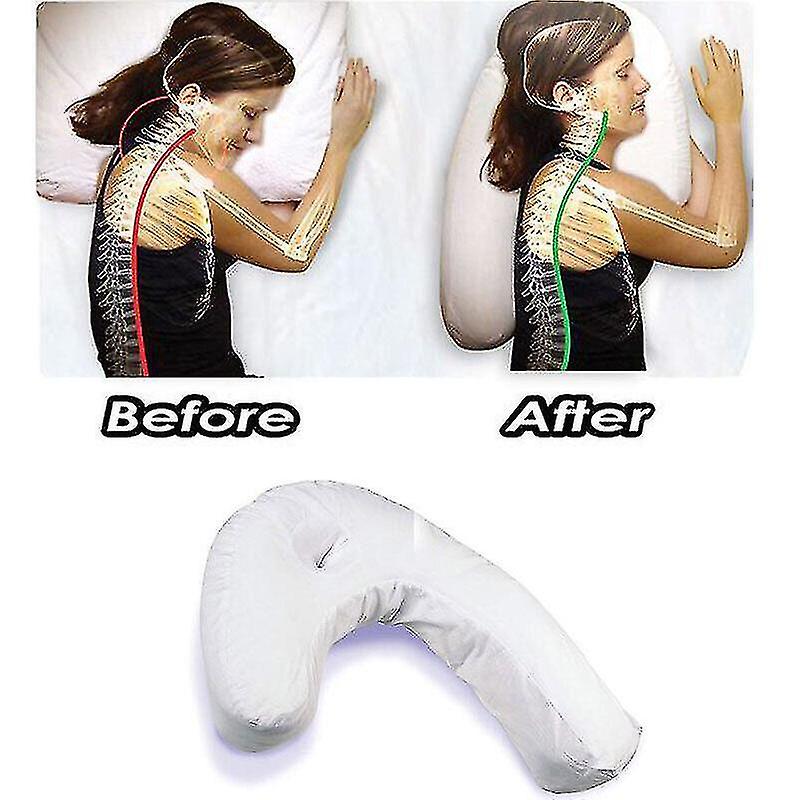 U-shaped Side Sleeper Pro Air Neck Back Pillow White Therapeutic Solid-pillow