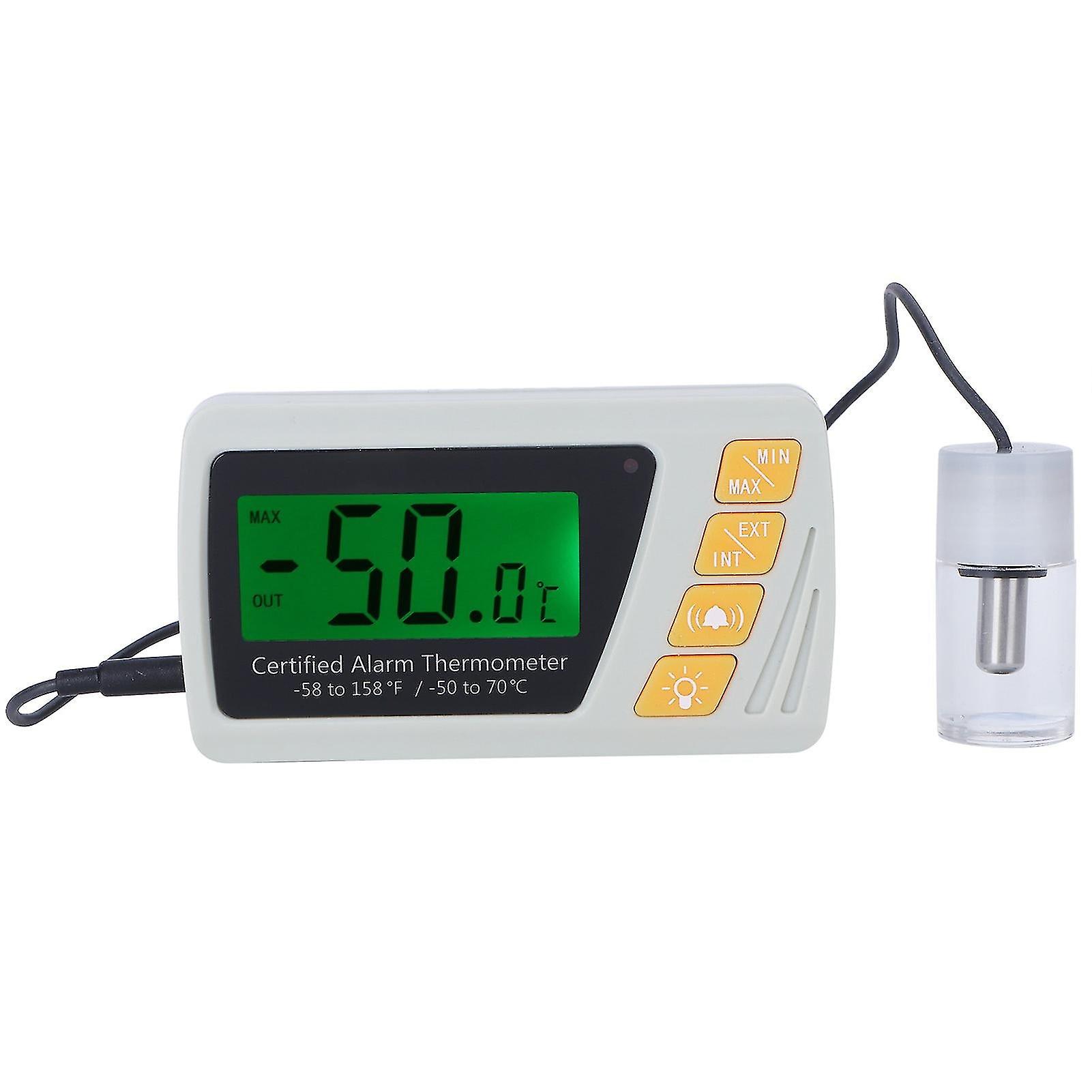 Vaccine Thermometer With Propylene Glycol Bottle Probe Acoustic Alarm For Incubator Cooler
