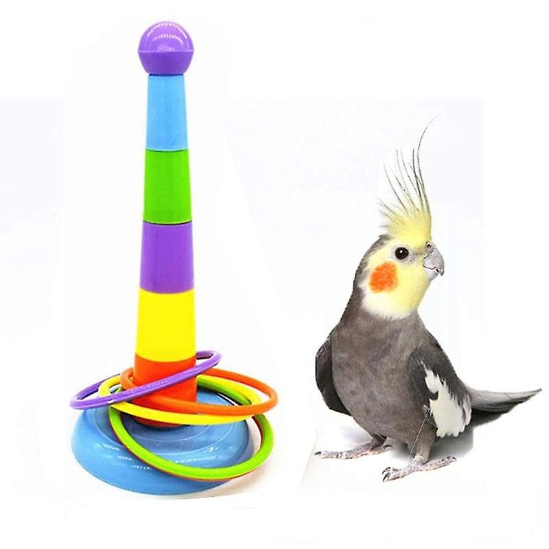 Safe Non Toxic Bird Toys Parrot Puzzle Interaction Starling Sun Throw the Circle Training Pet