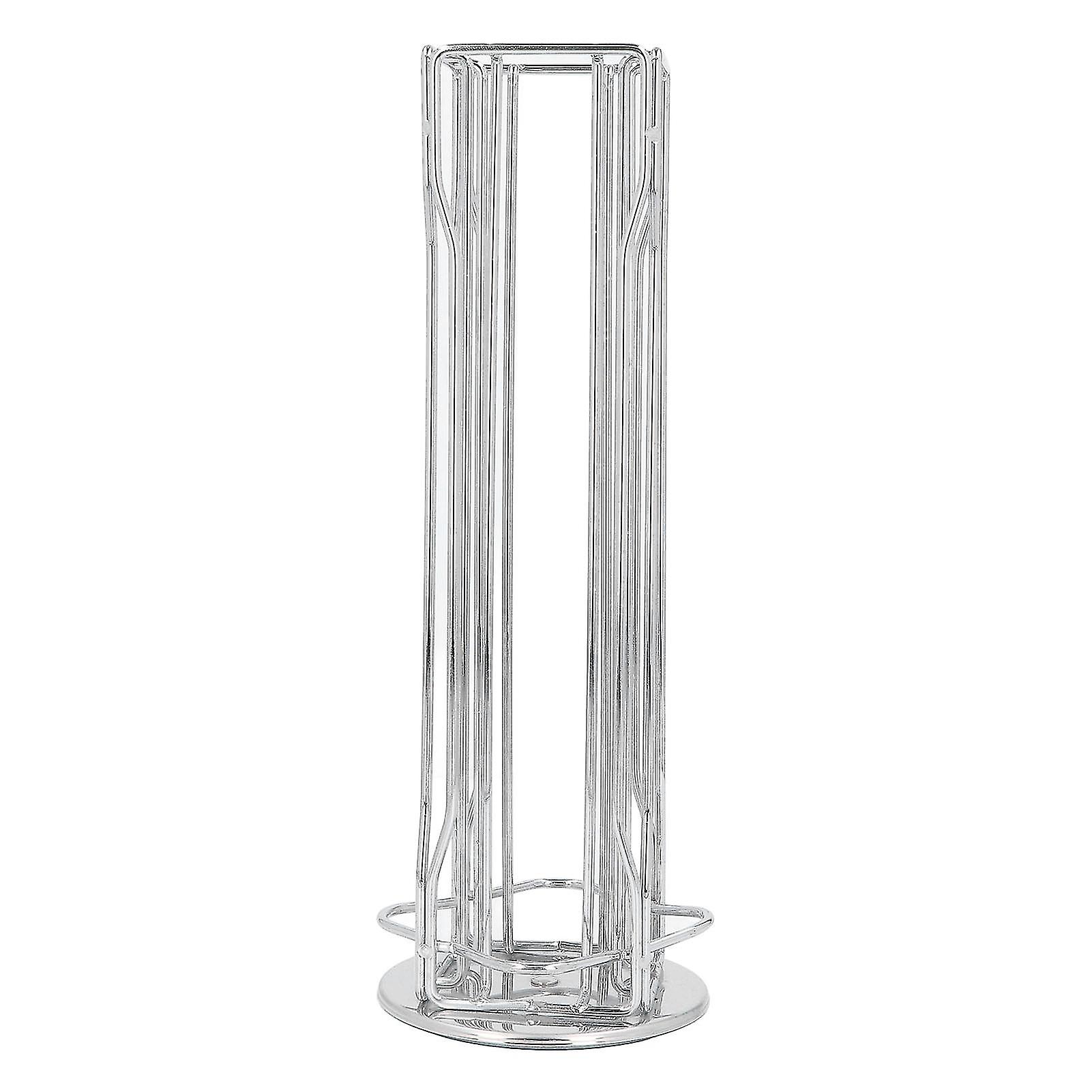 Coffee Capsule Stand 360° Rotation Anti Slip Thick Base Wrought Iron Capsule Pod Holder for Vertuoline 20pods Silver