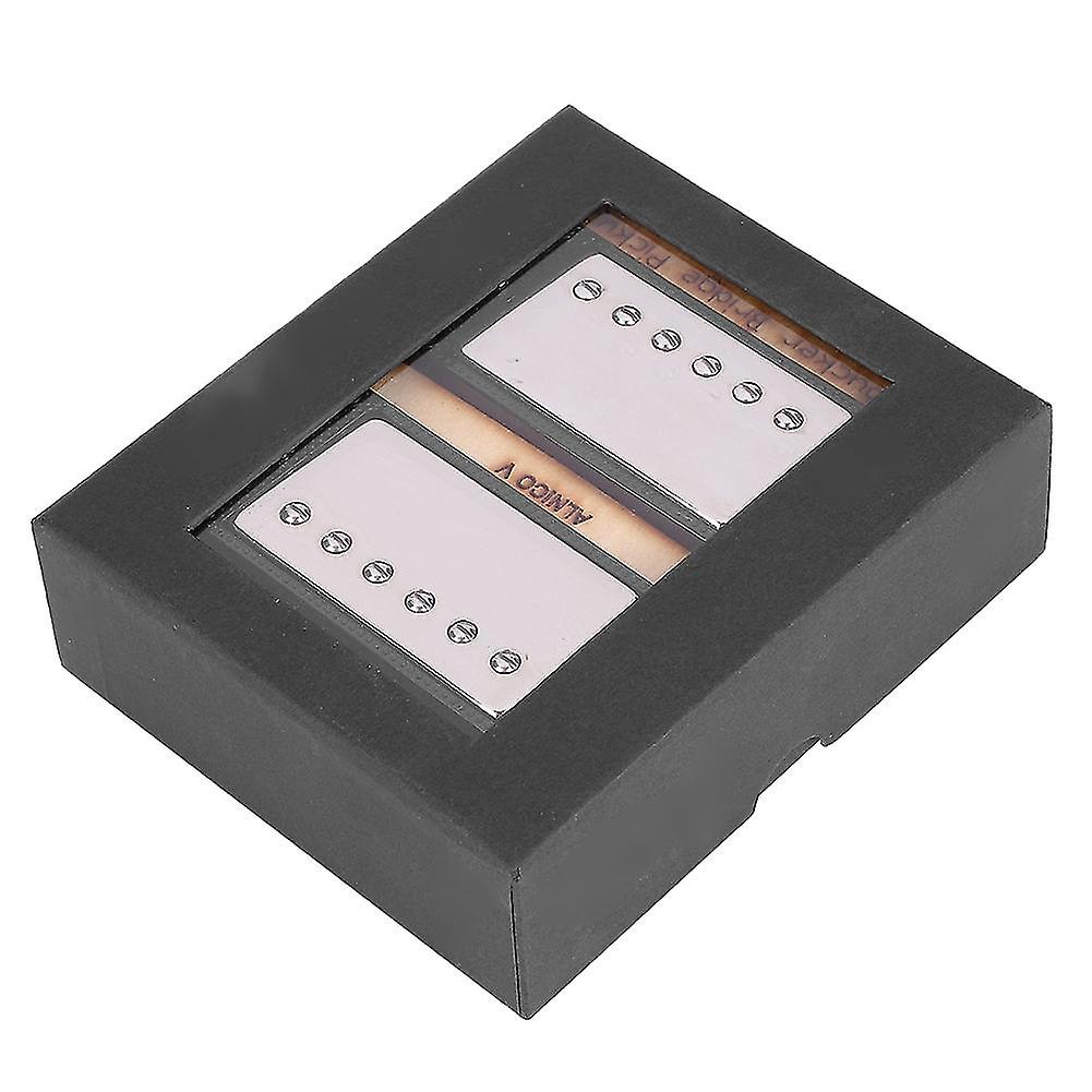 2pcs 2-Wires ALNICO V Magnet Soapbar Humbucker Neck & Bridge Pickup (Black Frame)