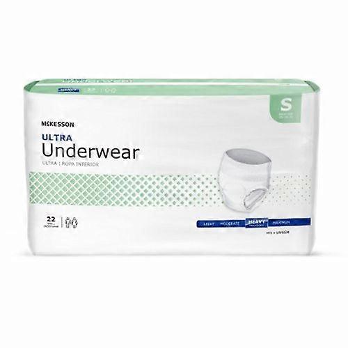 McKesson 男女通用成人吸水内衣超套穿式接缝小号一次性重型，计数 1（3 件装）