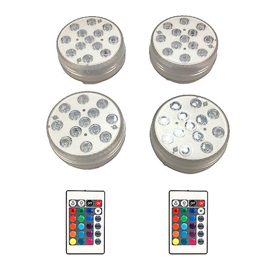 Luzes LED RGB à prova d'água INF para piscina 4 Pack com controle remoto