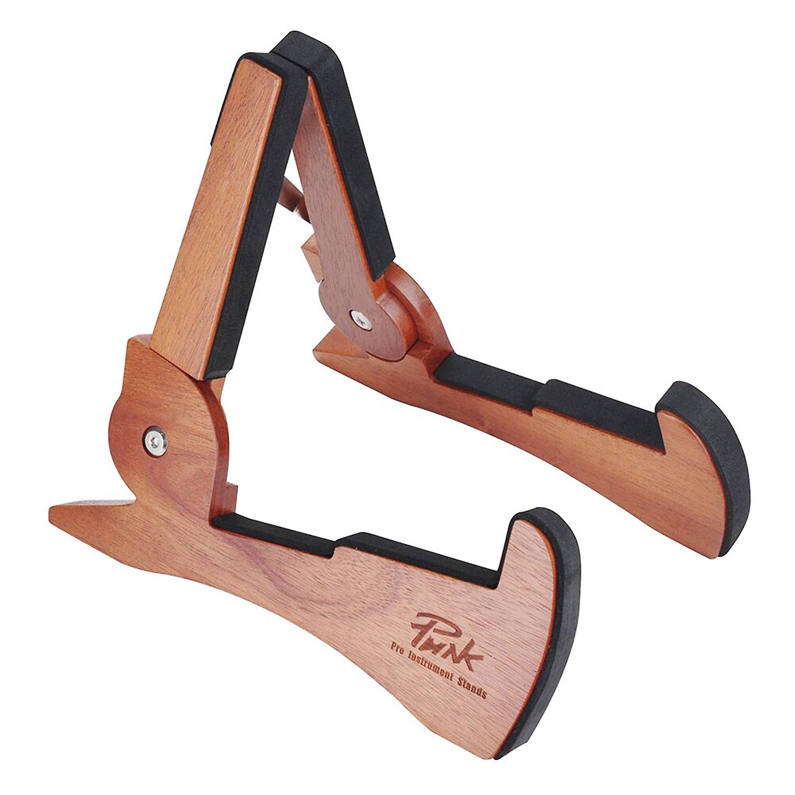 Universal Foldable Guitar Stand Holder Mahogany Solid Wood Instrument Bracket