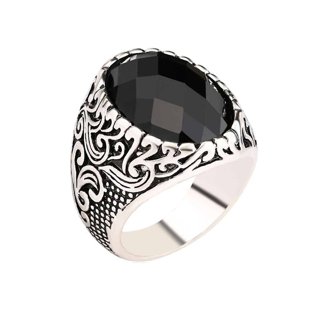 Fashion Men Totem Carved Oval Alloy Finger Ring Party Club Jewelry Birthday Gift