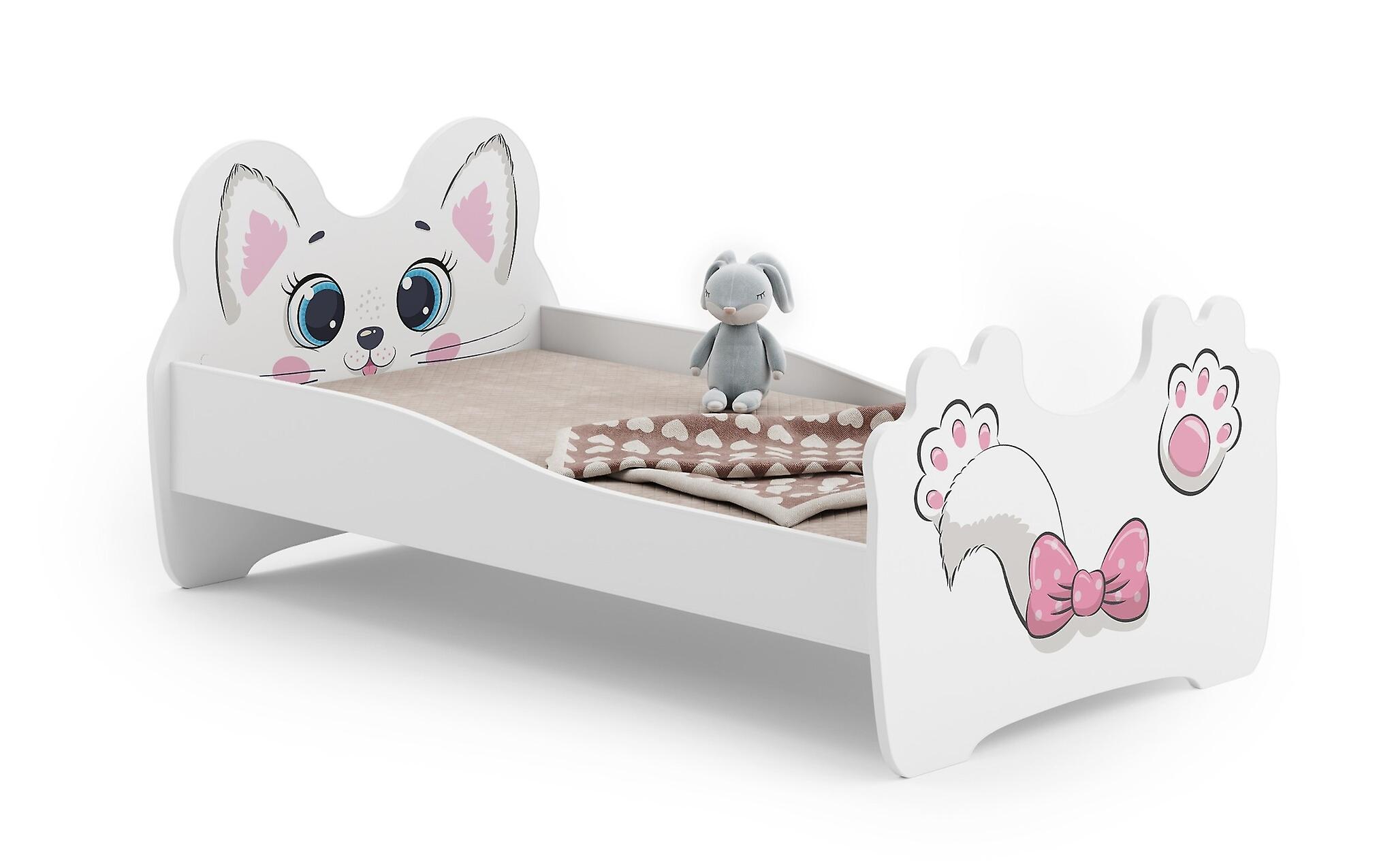 Kinderbed - kat roze - 140x70 - incl. matras