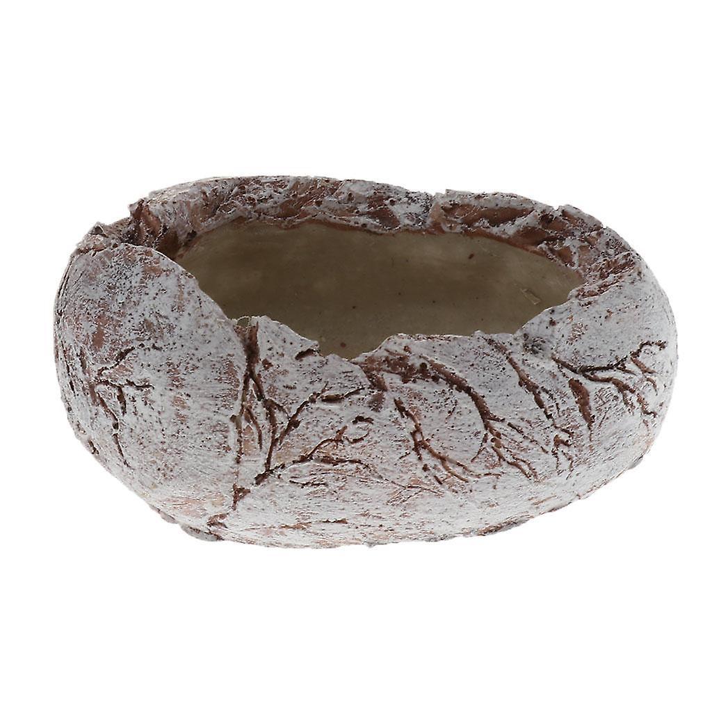 Pet Feeder Bowl Basin Resin Non-toxic Food Water Pot for Reptile Turtle 01