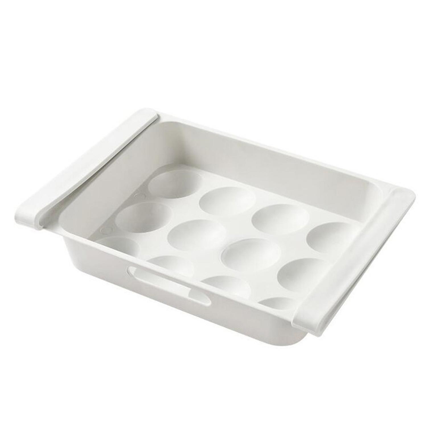 12 Grids Temperature Resistant Refrigerator Egg Tray Plastic Fresh Preservation Egg Storage Drawer