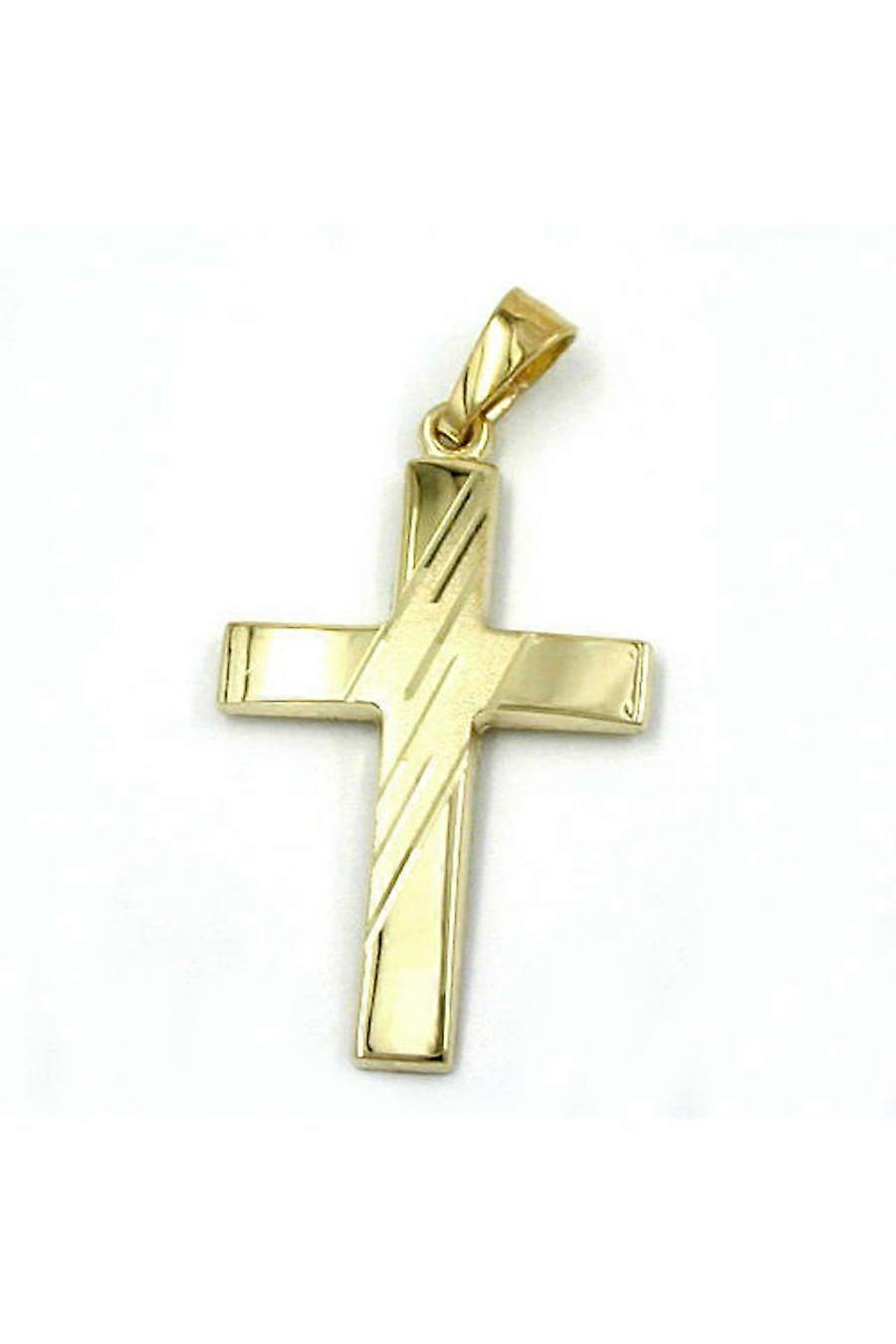 Pendant Crucifix Diamond Cut 14k Gold - Gl430624