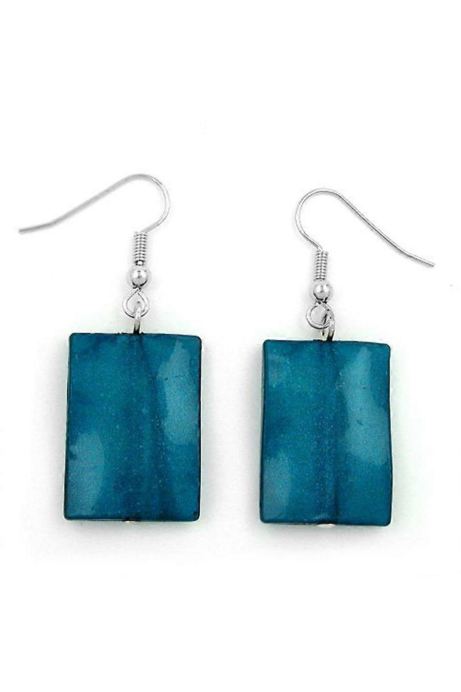 Hook Earrings Pillow Bead Petrol Colour - Gl02643