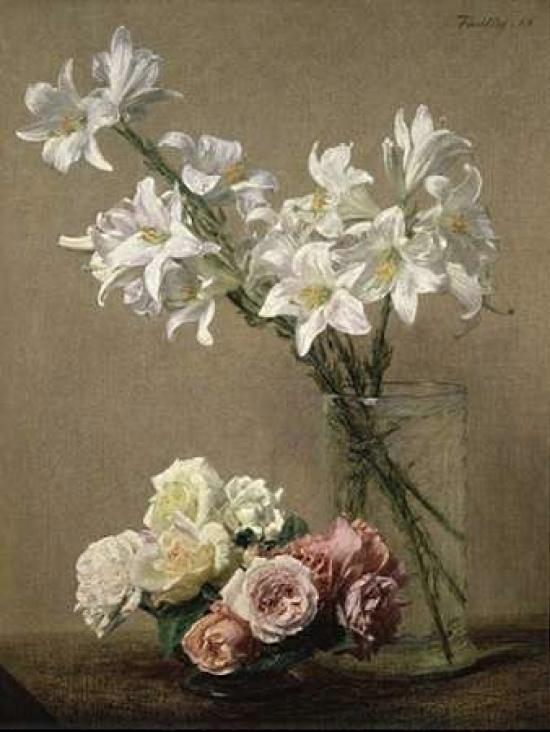 Lilies in a Vase Poster