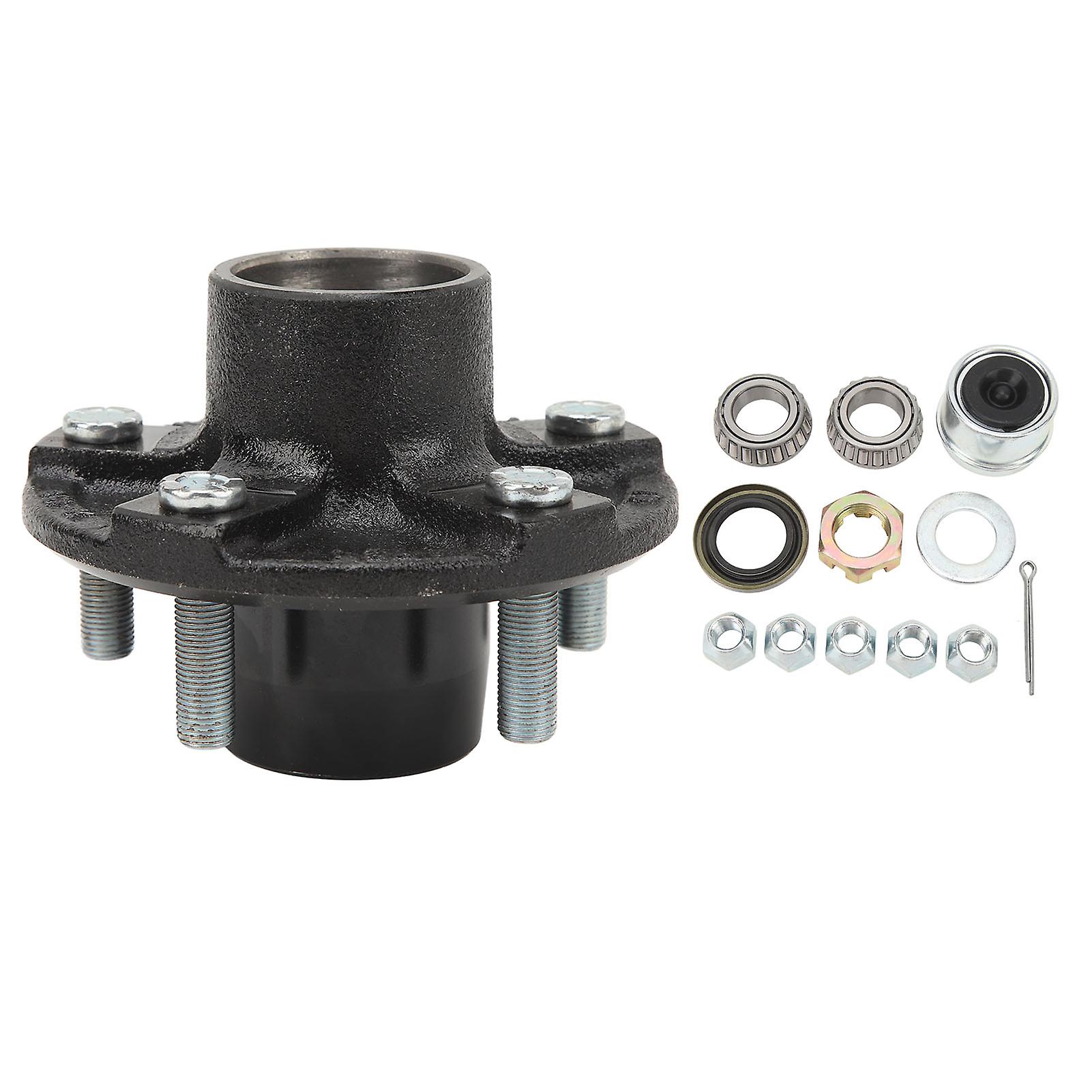 Trailer Hub Kit 2000lbs 5 On 4.5in Trailer Hub Kit for 1in and 1‑1/16in Cargo Boat Trailer Spindle