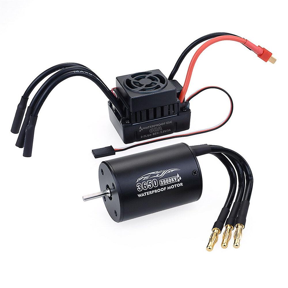 Surpass Hobby 3650 Waterproof 4Pole￠3.175mm Unsensed Brushless RC Car Motor+60A ESC