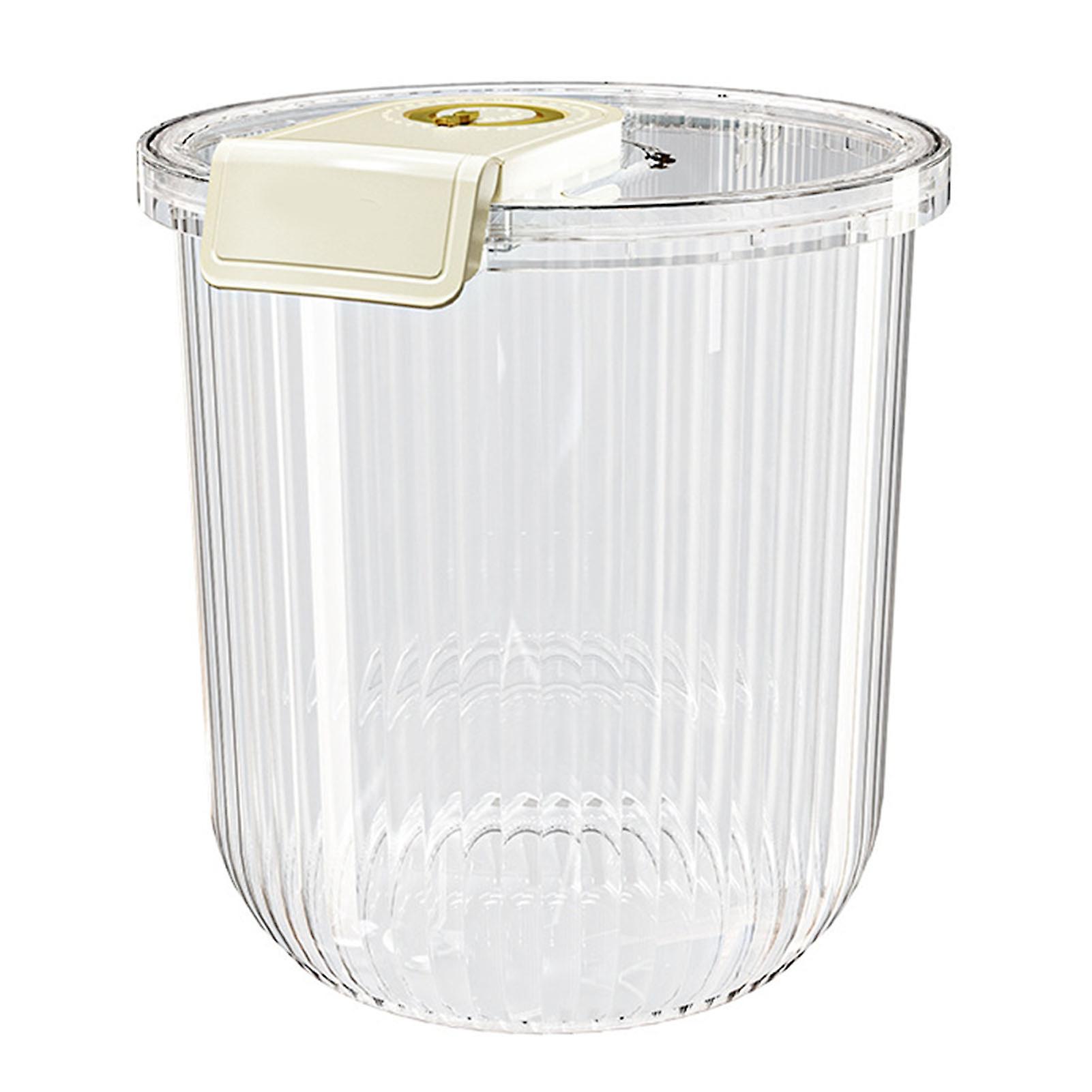Rice Container Clear Rice Storage Bin Airtight Rice Bucket for Dry Food Grain Flour Soybean Kitchen Pantry Countertop 11kg 27.5x31x20cm / 10.8x12.2x7