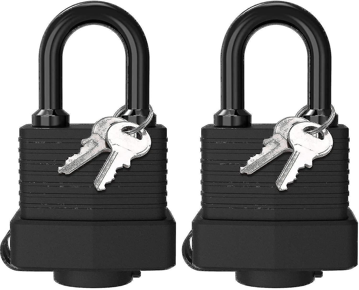Padlock With Key, [2 Pack] [4 Keys] Padlock Waterproof Lock Key Padlocks 40mm