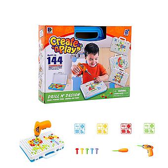 Educatieve doe-het-zelf-speelgoedset voor kinderen - kleurrijke plastic boor en moeren, creatieve demontage en montage speelset voor hands-on leren, STEM-ontwikkeling, leeftijden