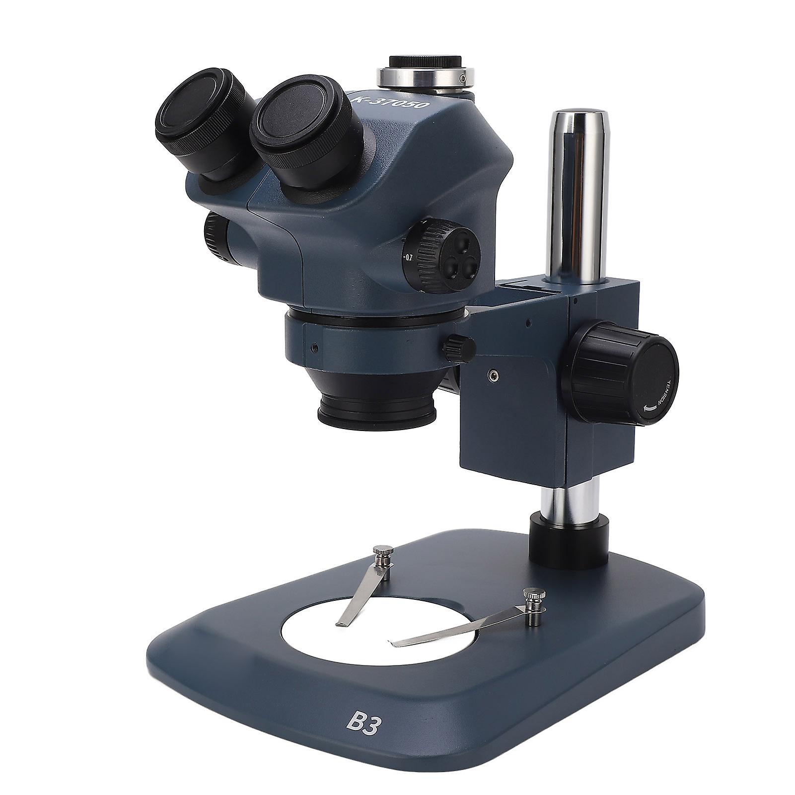 7X to 50X Trinocular Stereo Microscope Confocal WF10X22mm Eyepiece 0.5X 2X Auxiliary Objective Lens 