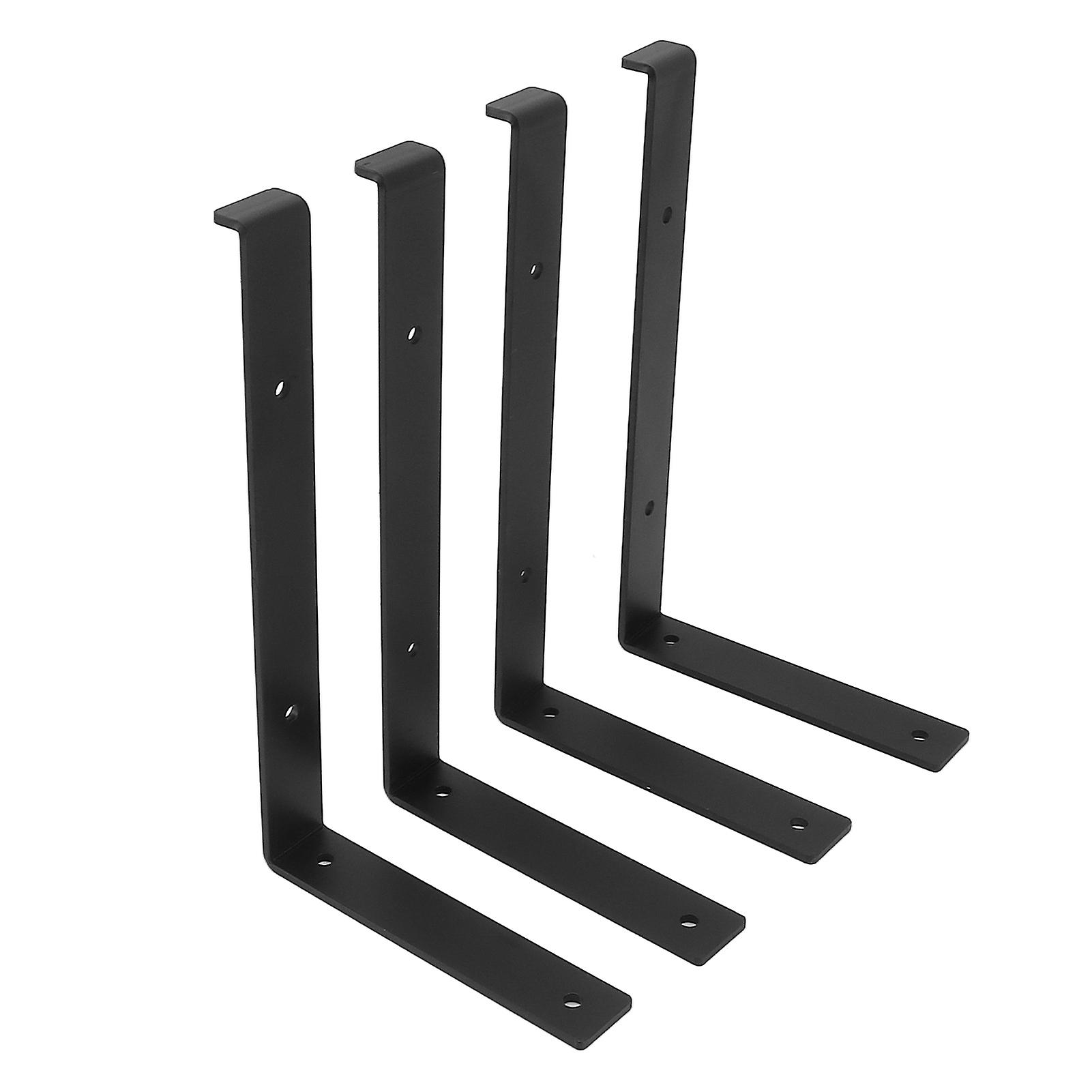 4pcs 30cm Iron L Shelf Brackets Flat Metal Wall Mount Support