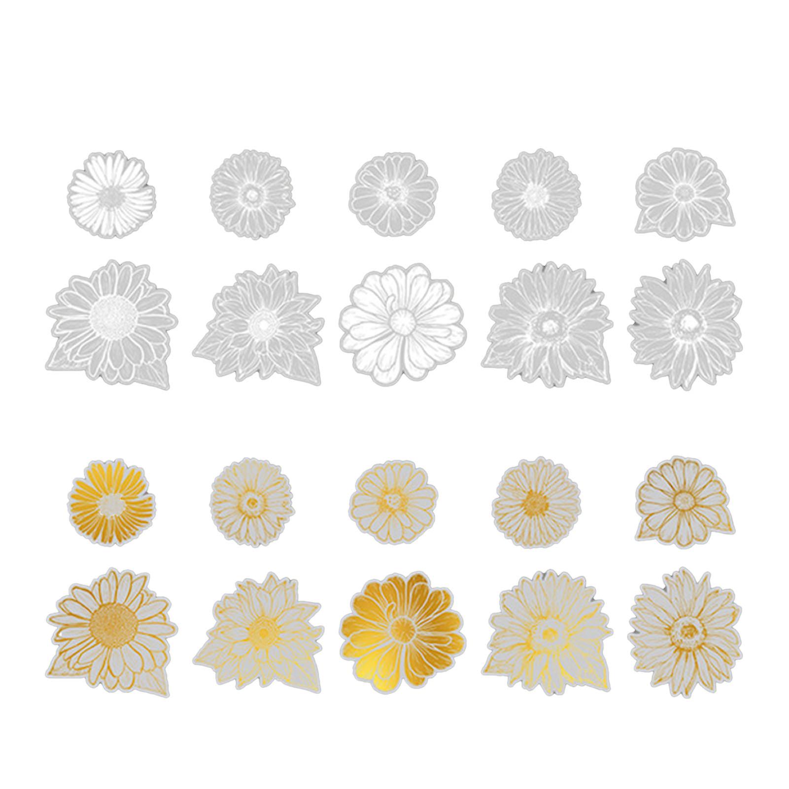 20 Sheets Handbook Stickers Versatile Foil Stamping Technique Stylish Deco Stickers for Albums Cards Type 2