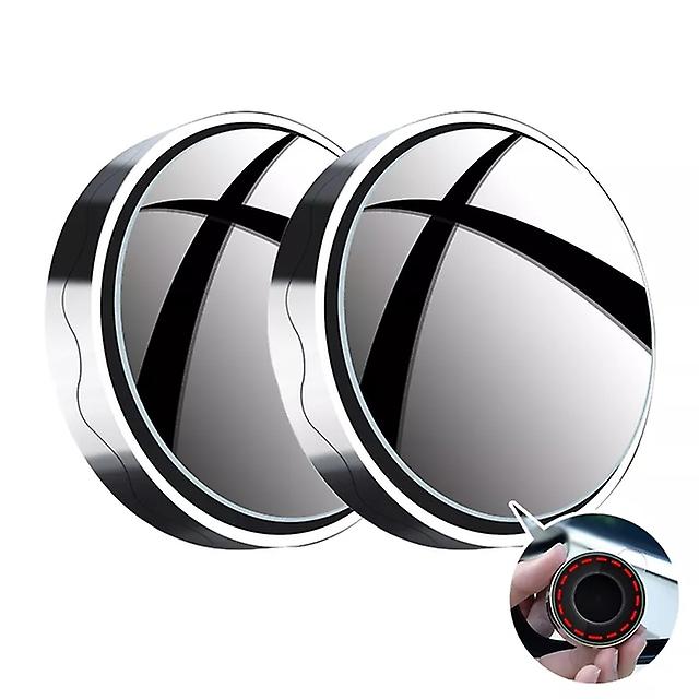 New 2 Pcs Car Suction Cup Mount Auxiliary Rearview Mirror 360 Degree Rotating Wide-angle Round Frame Blind Spot Mirror