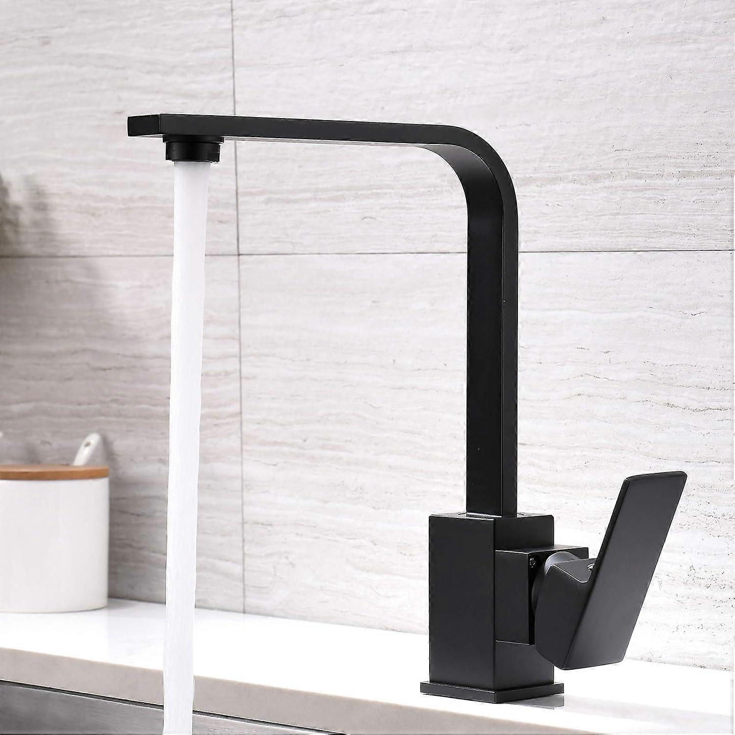 Black For Kitchen Faucet With 360 Swivel Spout - Elegant Hot And Cold Kitchen Sink Faucet, Flexible Sink Mixer