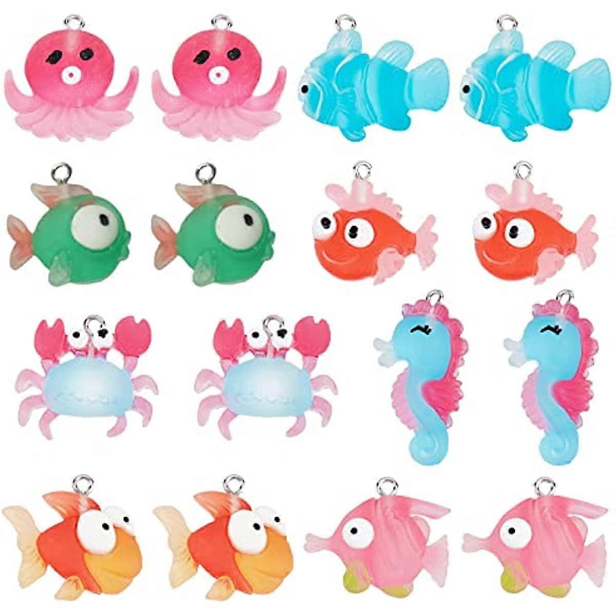 These sea animal charms are made of resin, which is a very environmentally friendly
