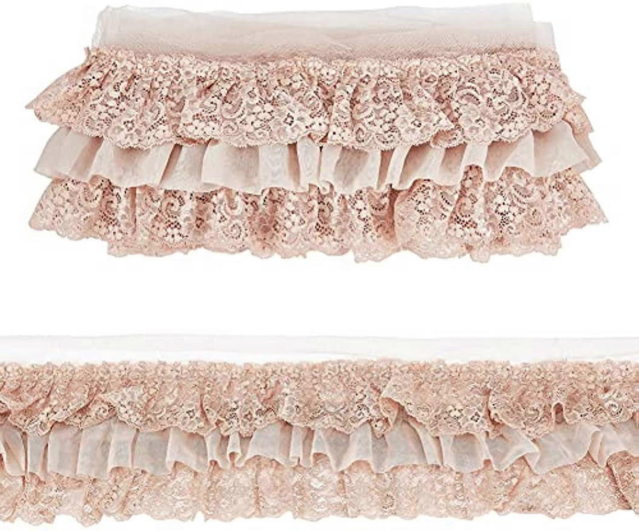 2 Yards Pleated Chiffon Lace Trim 3-Layer Pleated Lace Edge Trim About 4.7 Width Polyester Lace Ribbon