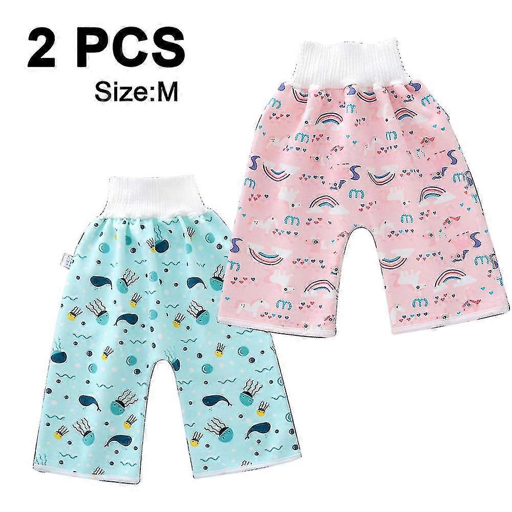 2 Packs Waterproof And Leakproof Diaper Pants Potty Training Cloth Diaper Pants For Baby Boy And Girl Night Time