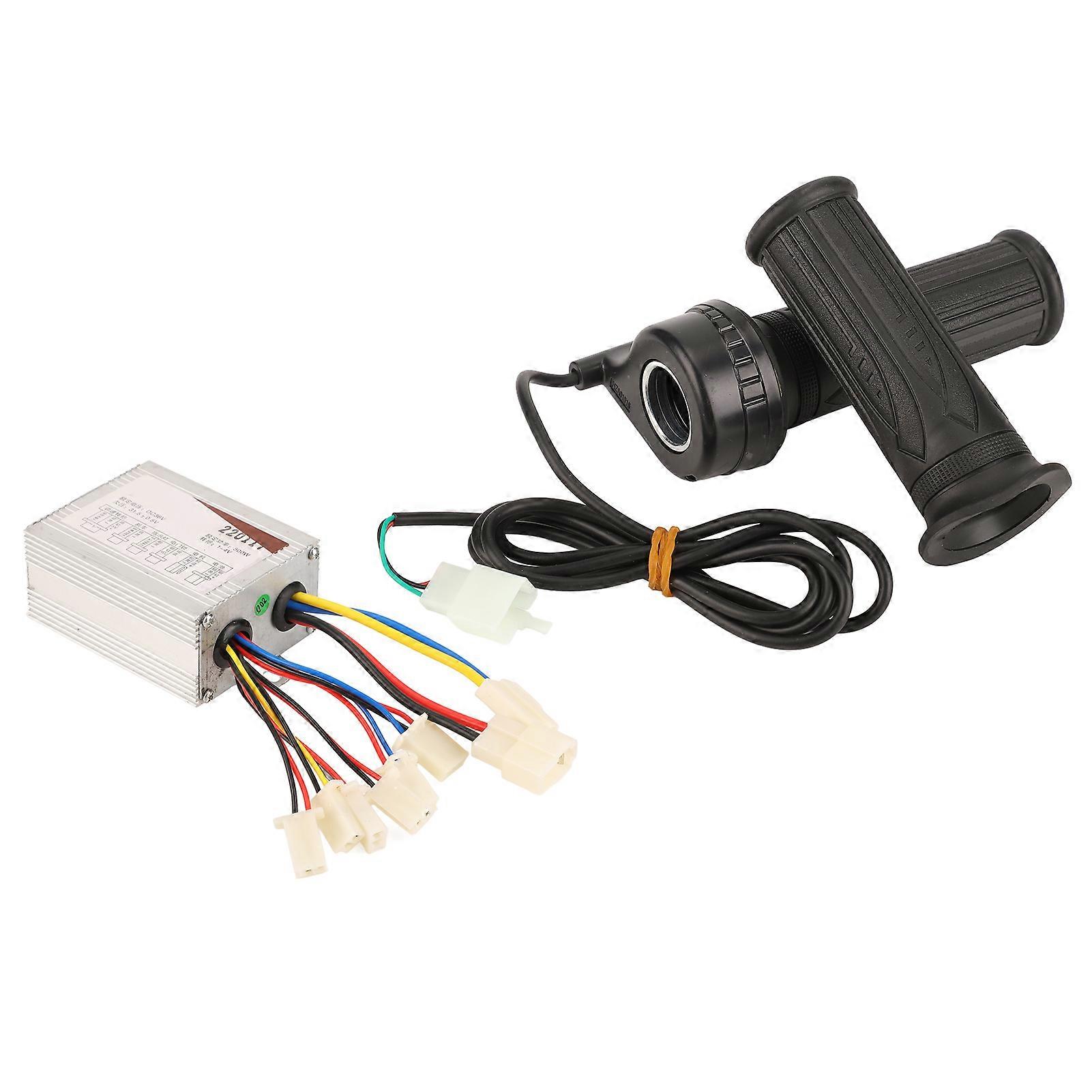Scooter Controller Throttle Grip Kit Brushed Controller Long Line Throttle Handle for Electric Bike 