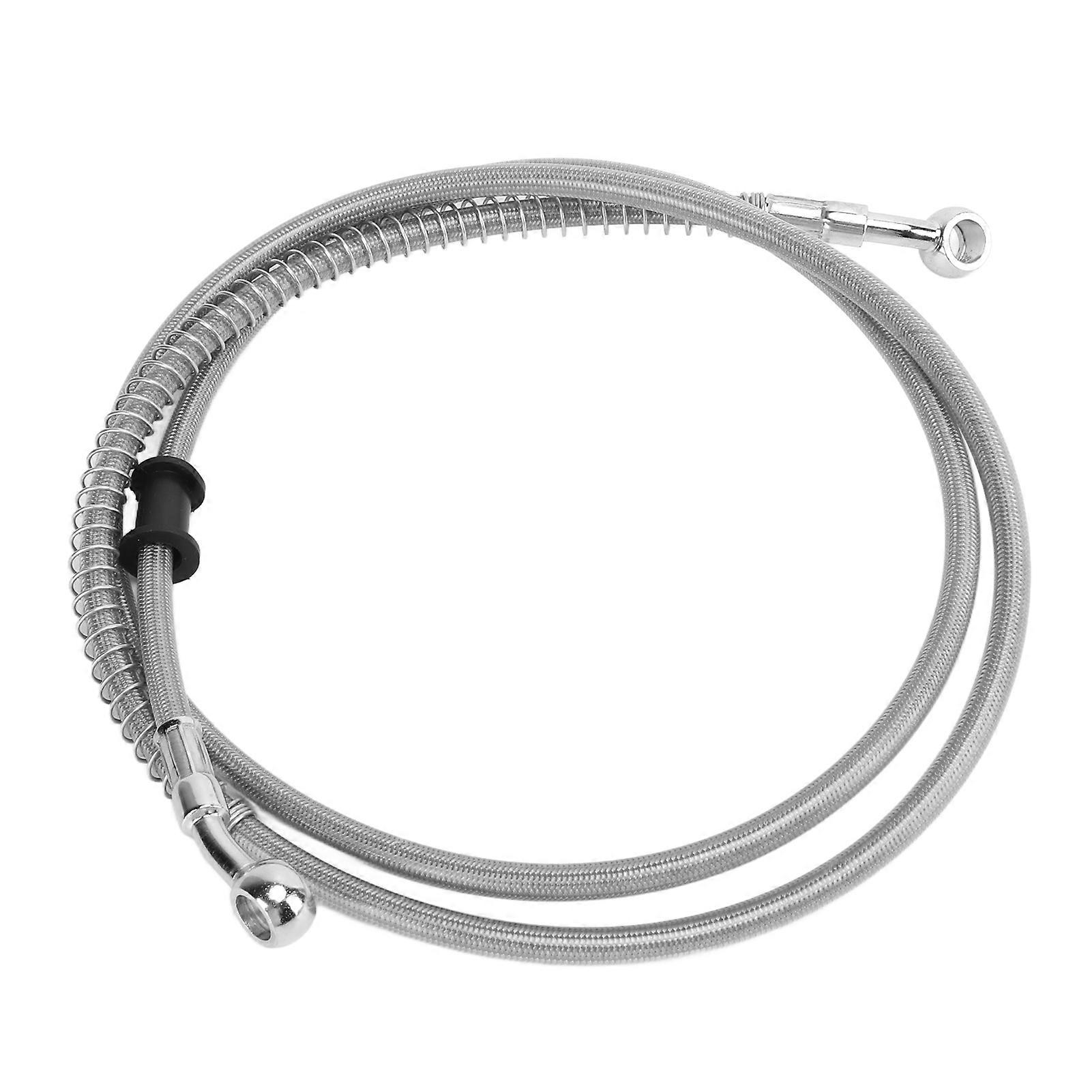 150cm/59.1in Motorcycle Brake Line Silver Steel PVC Heat Insulation Universal Motorbike Accessory NO.94553