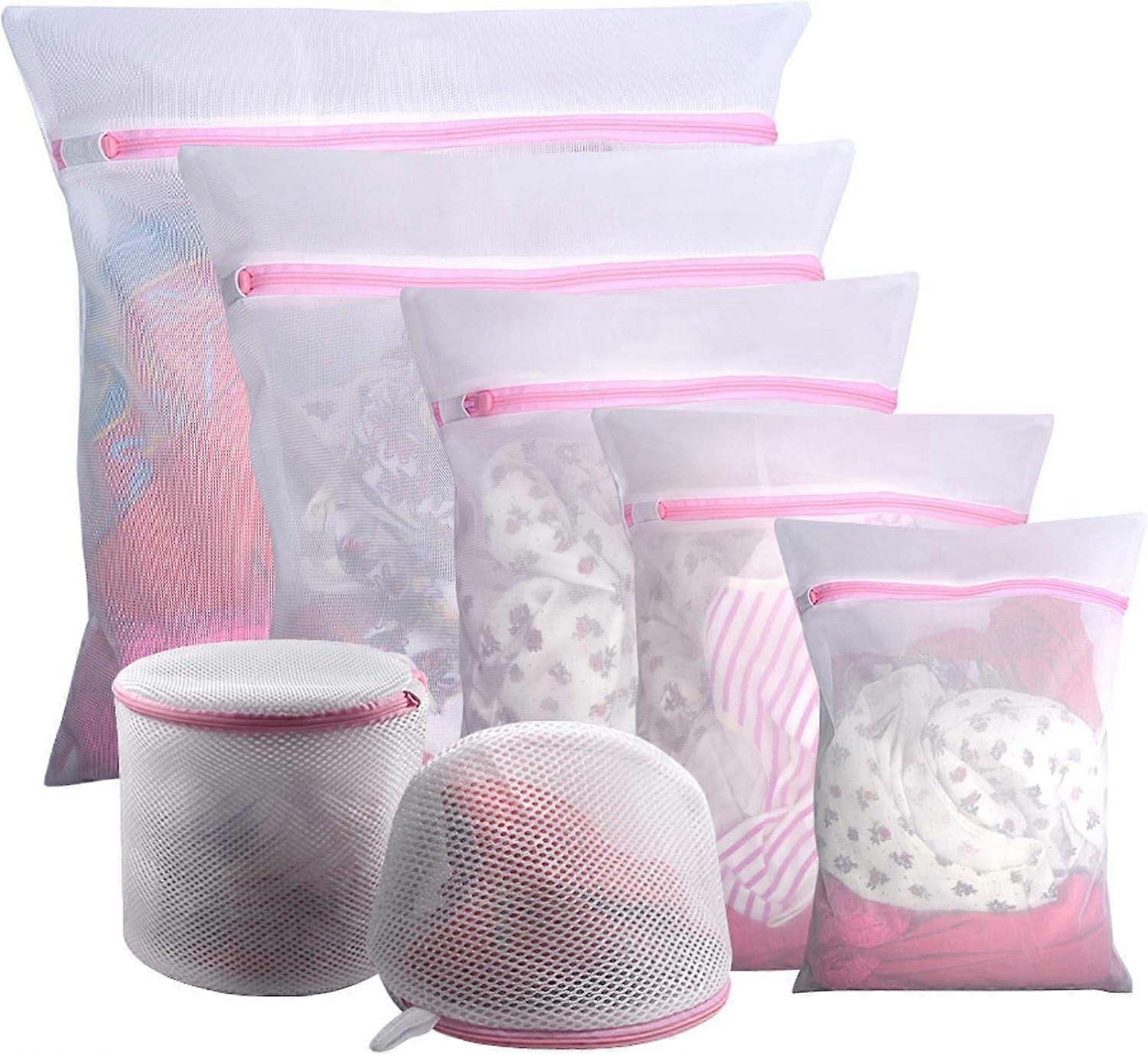7PCS 메쉬 세탁 가방, 섬세한 블라우스, 양말, 속옷, 브래지어, 란제리 및 아기 옷을위한 내구성 세탁기 가방을 재사용