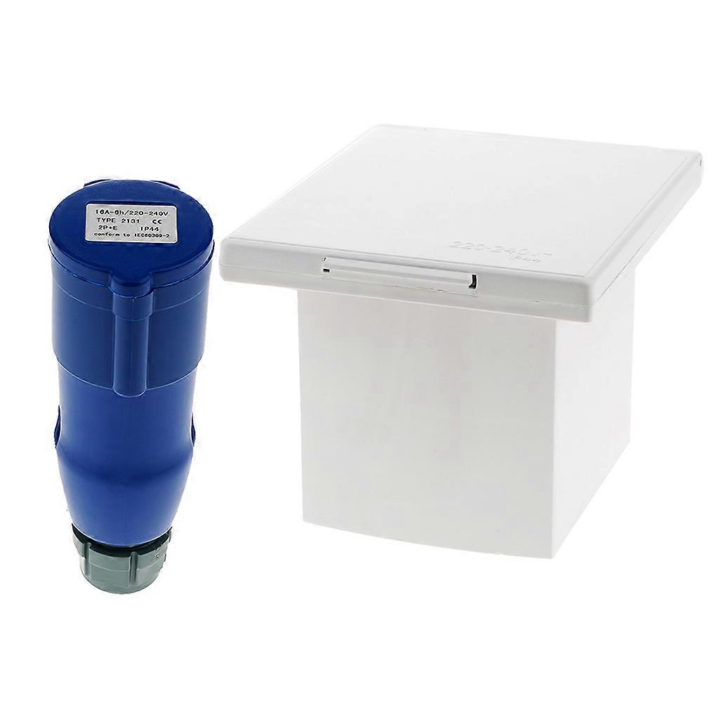 220v-240v 16a External Flush Hook Up Waterproof Plug Socket Rv Motorhome Caravan Plug Socket With Cover For