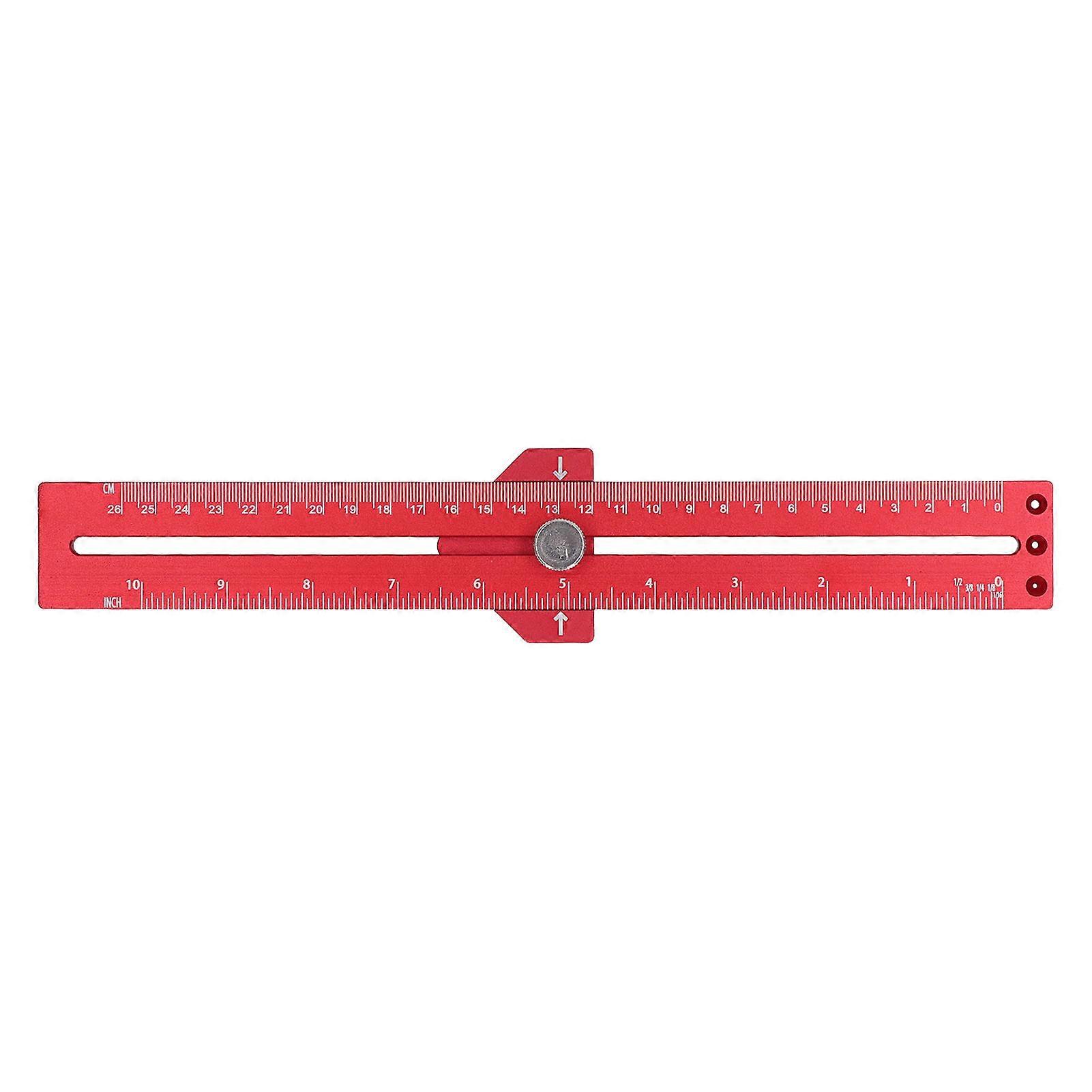 45 Degree Angle Scribing Ruler with Slide Stop Aluminum Alloy Track Marking Ruler for Woodworking