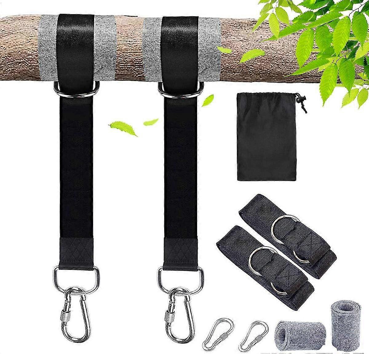 Tree Swing Hanging Straps Kit,Outdoor 5ft Swing Straps,2 Heavy Duty Lock Carabiners,2 Tree Protectors,2 Swing Straps,Fast & Easy Way to Hang Hammocks