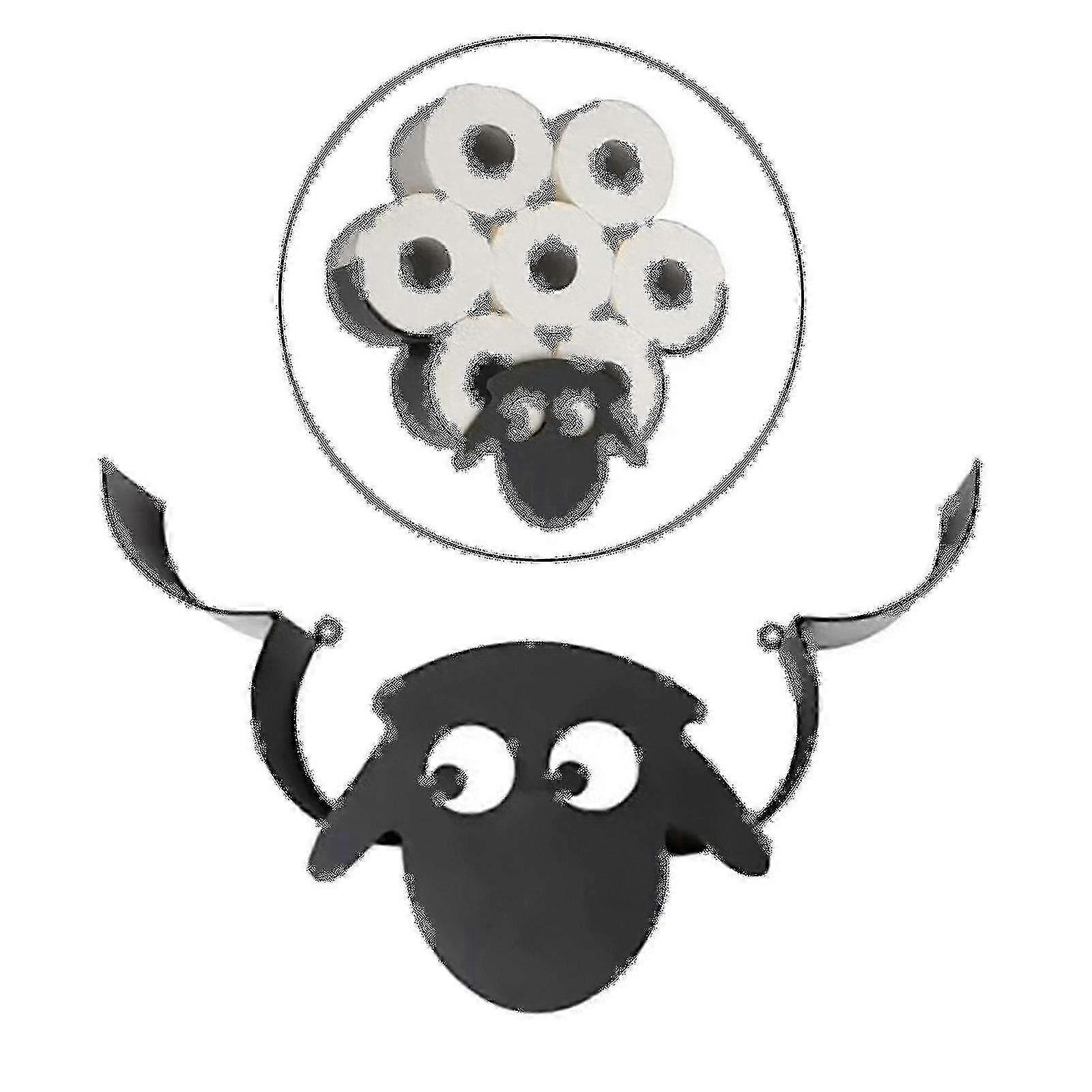 トイレットペーパーロールラック羊バスルーム壁掛けトイレットロール収納メタルラックマウントホールドアップロールノベルティ-[削減!!新しいオファー]