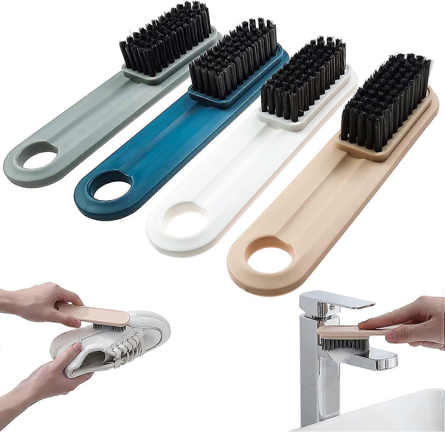 4-Piece Laundry Brush Set, Multipurpose Washing Brush with Handle (4 Colors)