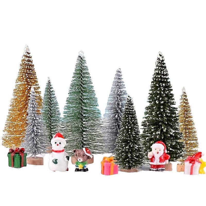 Nnetm Set Of 8 Pine Needle Christmas Tree Micro Bonsai Decorations Awo15623