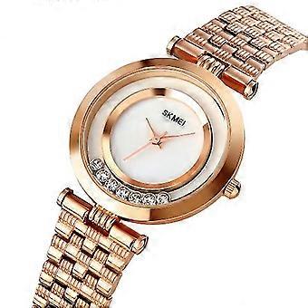 Skmei 1784 Simple Non-scale Diamond Round Dial Quartz Watch For Ladies
