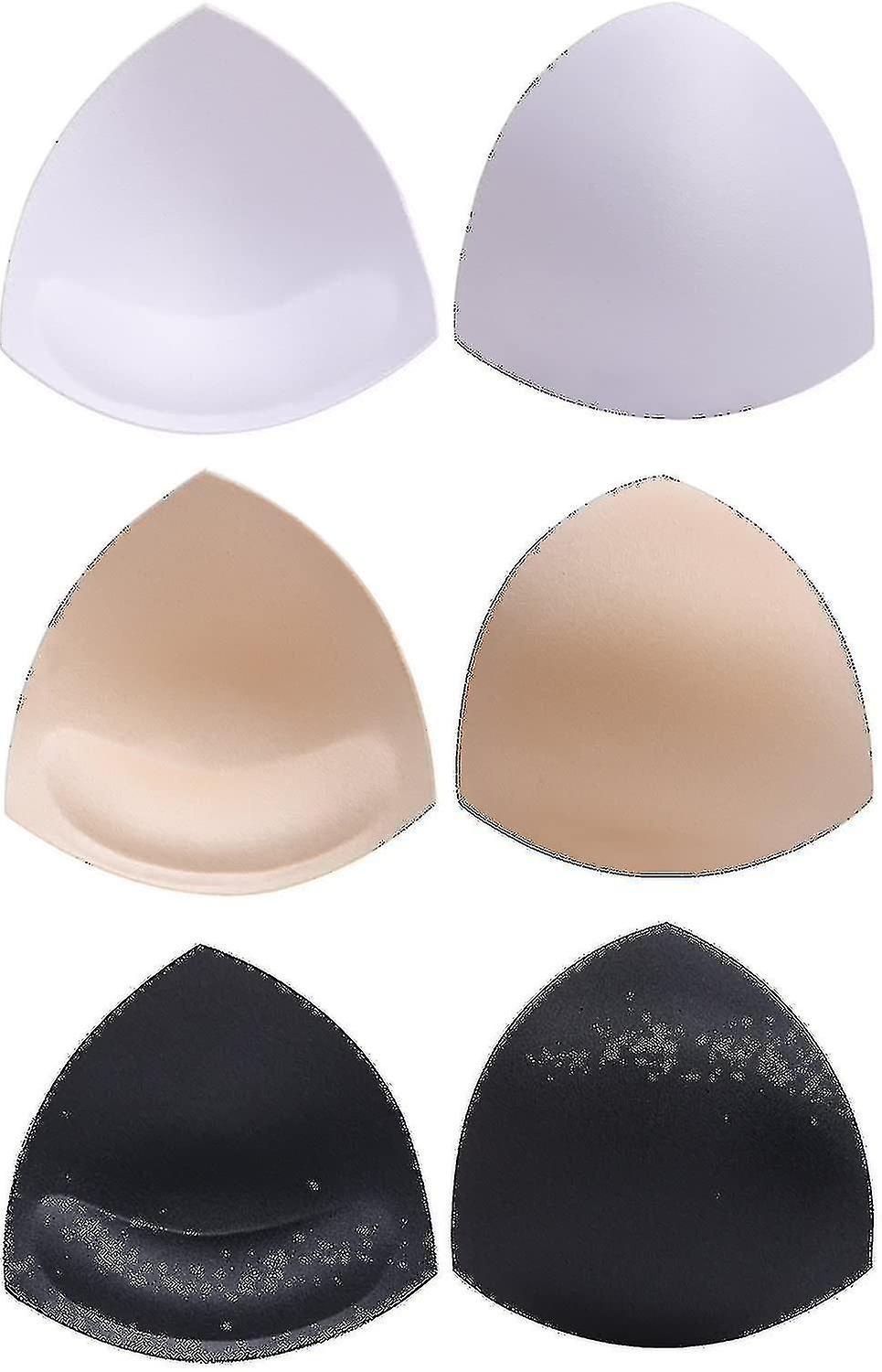 3 Pairs Bra Pads Bikini Pad Bra Inserts Push-up Pad, Triangle Shape Tw