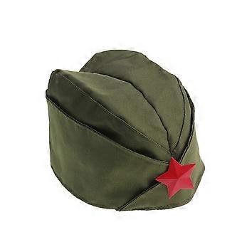 1PC Red Star Military Stage Performance Sailor Dance Boat Russian Tricorne Green